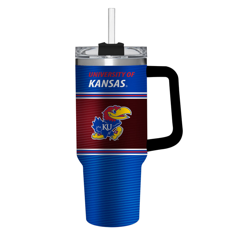 40oz Stainless Steel Mega Cup w/ Straw, University of Kansas,3ss996cc