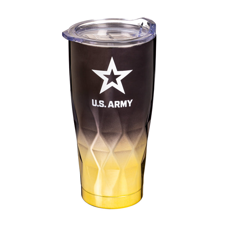 20oz Diamond Tumbler, Electroplated Stainless Steel, US Army,3ssh5063ts