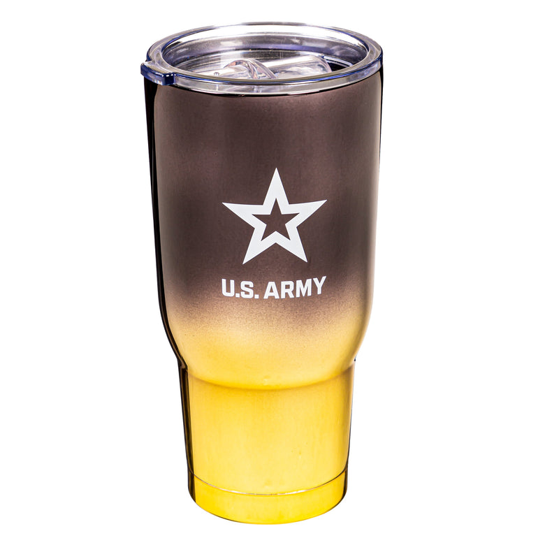 32oz Tumbler w/ Lid, Electroplated Stainless Steel, US Army,3ssh5063t