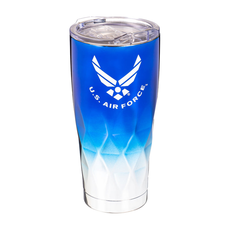 20oz Diamond Tumbler, Electroplated Stainless Steel, US Air Force,3ssh5064ts