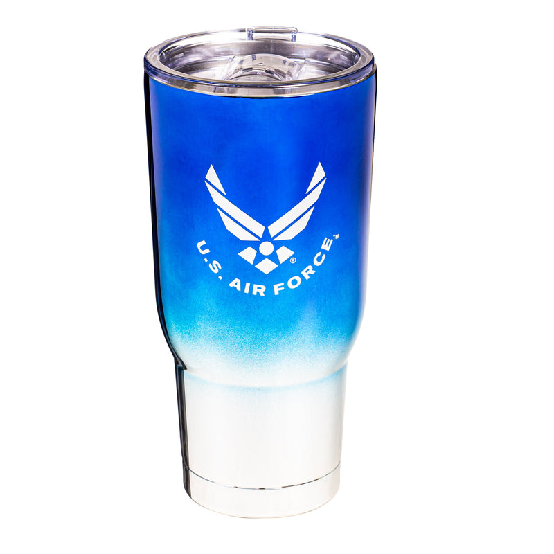 32oz Tumbler w/ Lid, Electroplated Stainless Steel, US Air Force,3ssh5064t