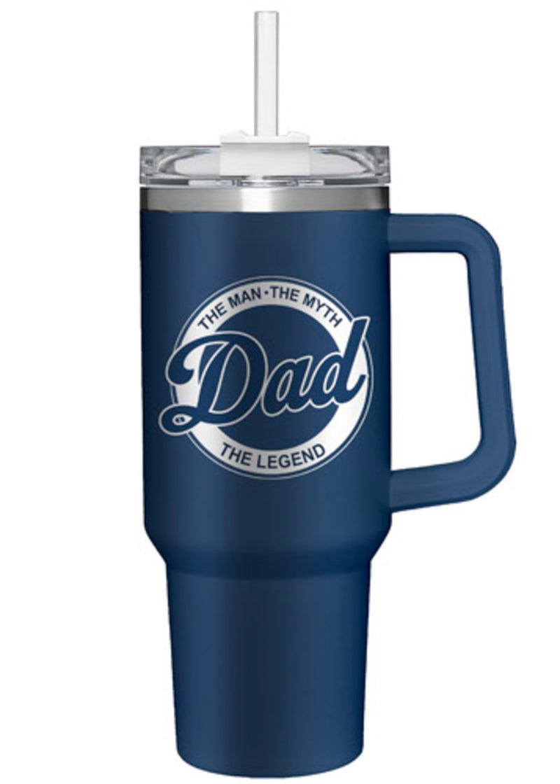 40oz Stainless Steel Canyon Cup w/ Straw, Dad, The Man, The Myth, The Legend,3sshd005