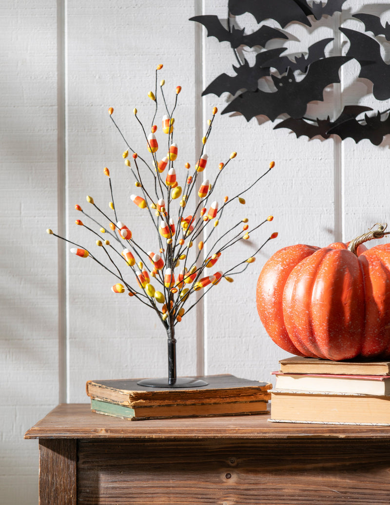 Halloween Candy Corn Artificial Stem Table Décor with Base,3sy119