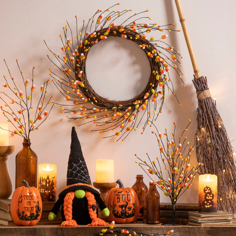 Halloween Candy Corn Artificial Stem Table Décor with Base,3sy119