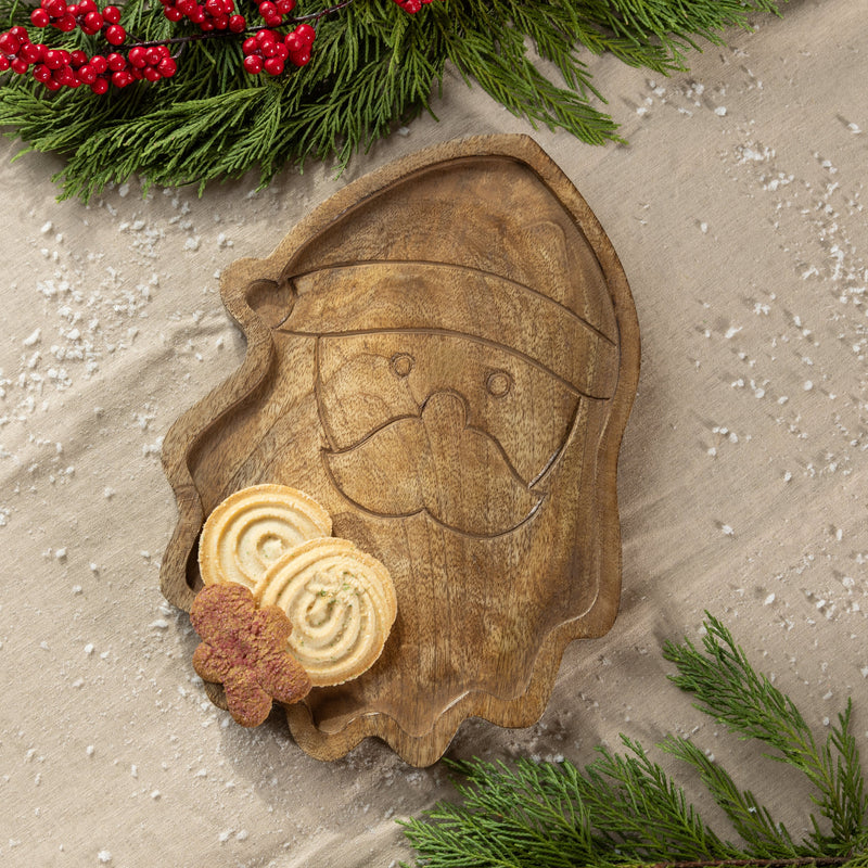 12" Wood Santa Serving Board,3tw008