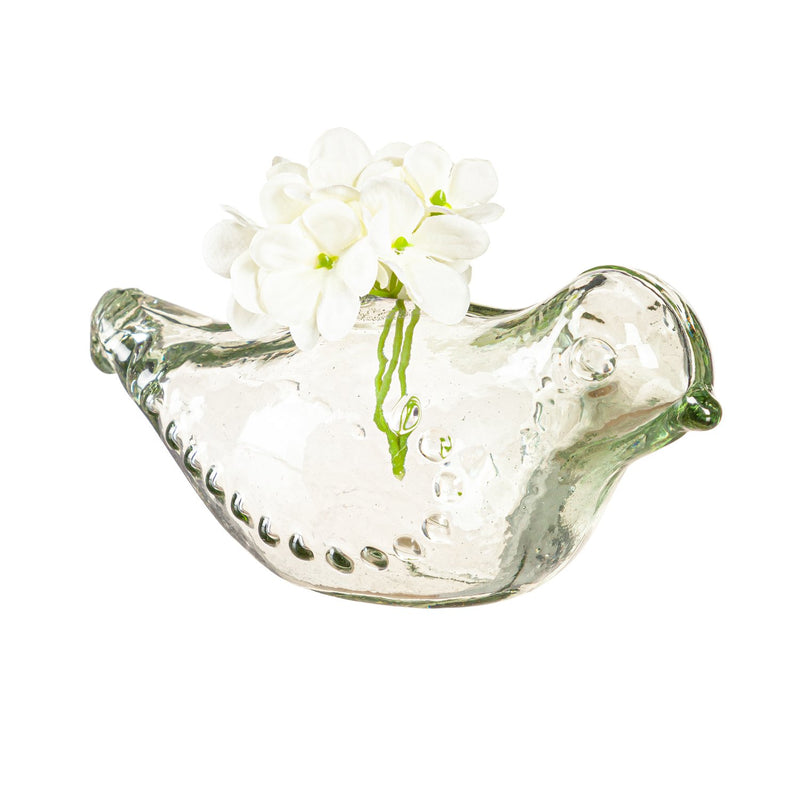 7.5" Glass Bird Shaped Vase,3va148