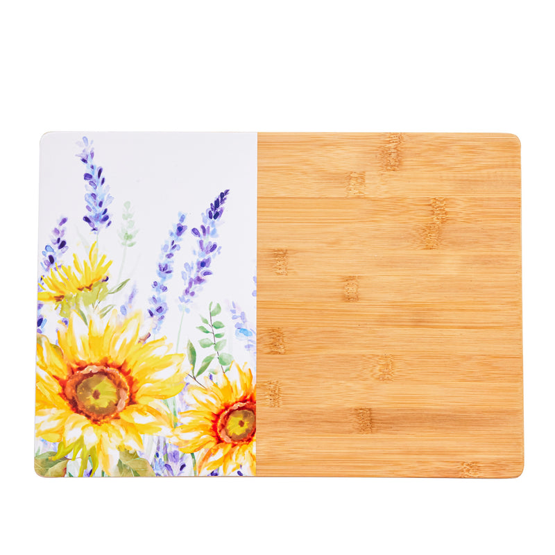 14" Wood Cutting Board with Enamel Design, Lavender Fields,3wcb9862