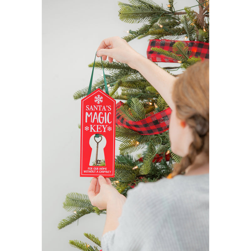 "Santa's Magic Key" Wood Door Hanger,3wd019