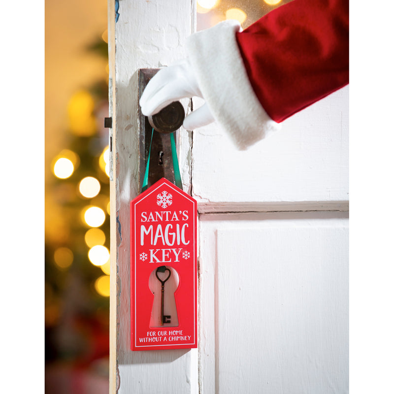 "Santa's Magic Key" Wood Door Hanger,3wd019