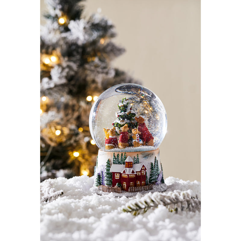 Resin Holiday Dogs Water Globe