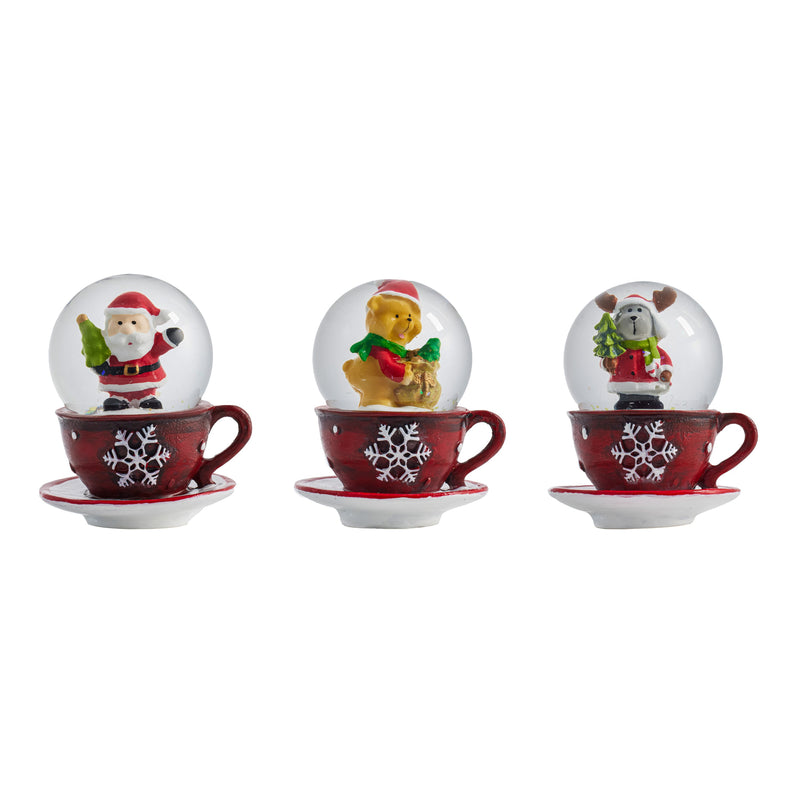 2.75" Christmas Character in Mug Water Globe,3wgl230