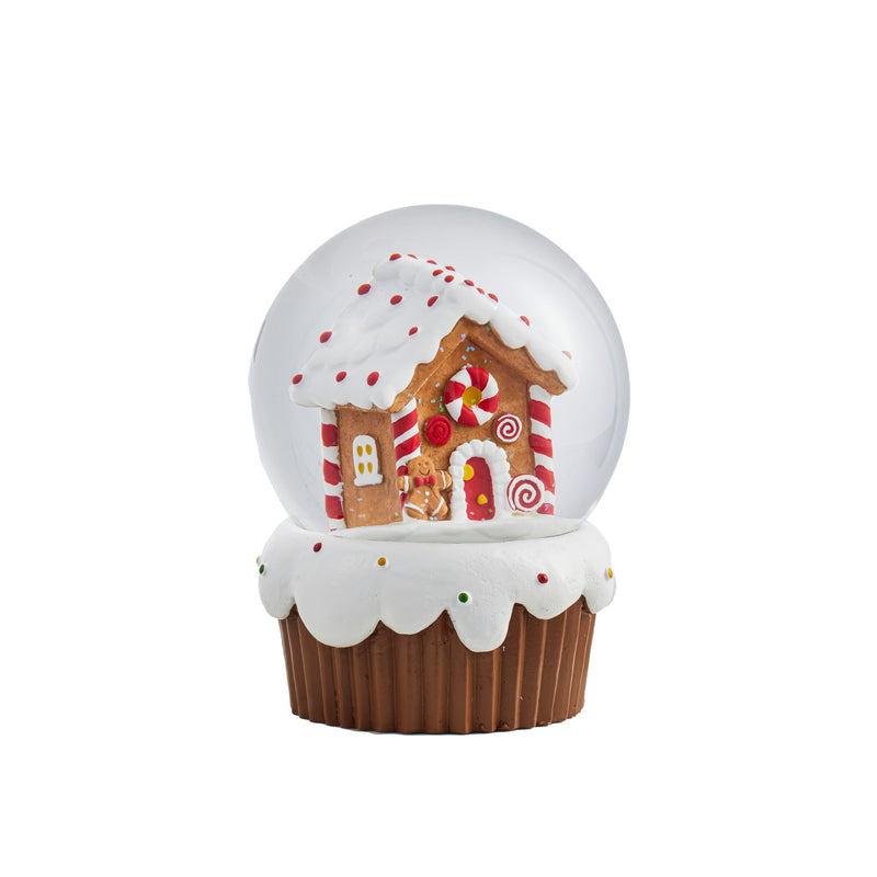 5" Resin Gingerbread House Water Globe,3wgl234