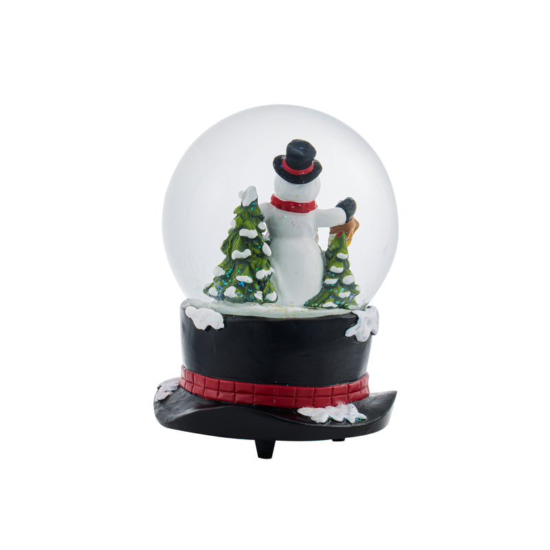 5.75" Resin Snowman Top Hat Water Globe,3wgl237