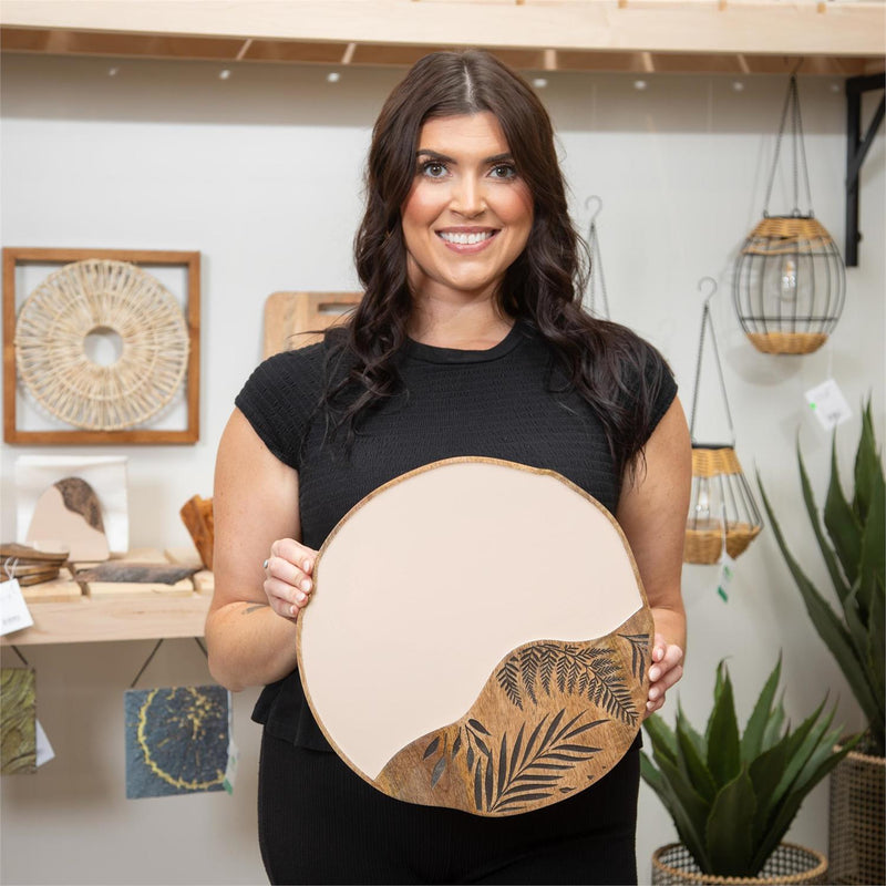 13" Wooden Enamel and Laser Etched Serving Board