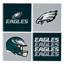Philadelphia Eagles Ceramic Coasters Set, 4pcs with Wood Caddy