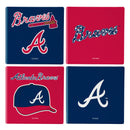 Atlanta Braves Ceramic Coasters Set, 4pcs with Wood Caddy