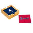 Atlanta Braves Ceramic Coasters Set, 4pcs with Wood Caddy