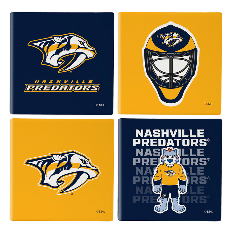 Montreal Canadiens Ceramic Coasters Set, 4pcs with Wood Caddy