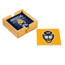 Montreal Canadiens Ceramic Coasters Set, 4pcs with Wood Caddy
