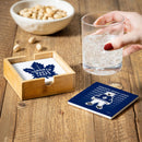 Toronto Maple Leafs Ceramic Coasters Set, 4pcs with Wood Caddy