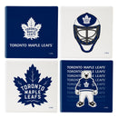 Toronto Maple Leafs Ceramic Coasters Set, 4pcs with Wood Caddy