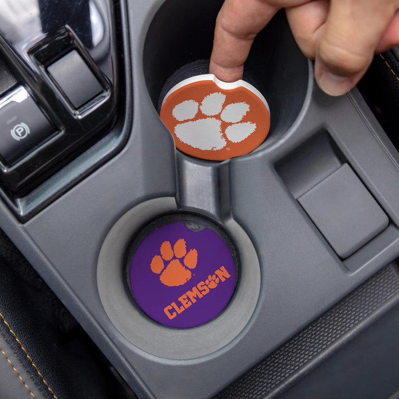 Clemson University Car Coaster Set, 2pc