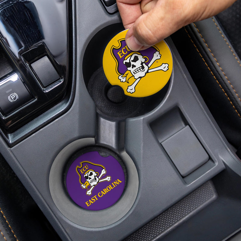 East Carolina University Car Coaster Set, 2pc