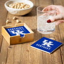 University of Kentucky Ceramic Coasters Set, 4pcs with Wood Caddy