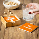 University of Tennessee Ceramic Coasters Set, 4pcs with Wood Caddy