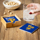 University of Pittsburgh Ceramic Coasters Set, 4pcs with Wood Caddy