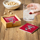 University of Wisconsin-Madison Ceramic Coasters Set, 4pcs with Wood Caddy