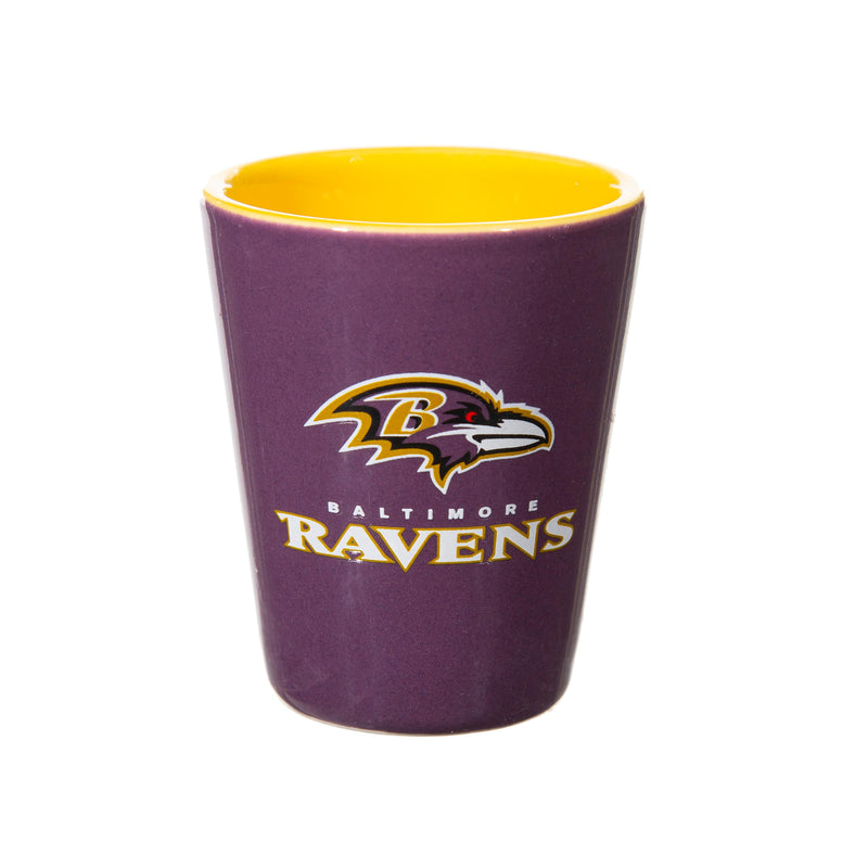 Baltimore Ravens 4-Piece Ceramic and Glass 2oz. Cup Set