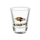 Baltimore Ravens 4-Piece Ceramic and Glass 2oz. Cup Set