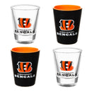 Cincinnati Bengals 4-Piece Ceramic and Glass 2oz. Cup Set
