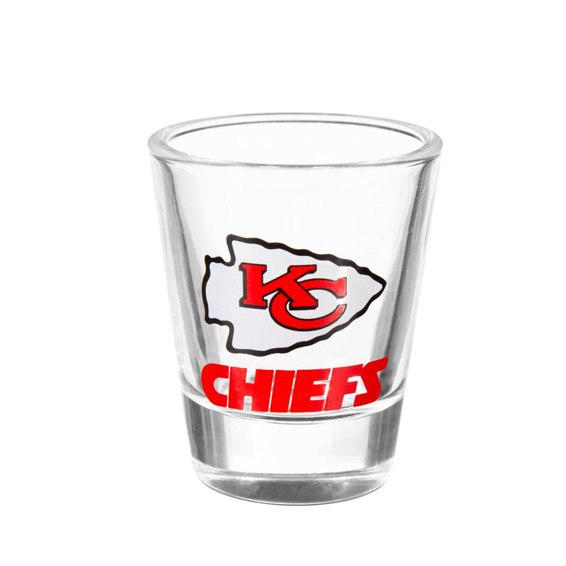 Kansas City Chiefs 4-Piece Ceramic and Glass 2oz. Cup Set