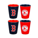 Boston Red Sox 4-Piece Ceramic 2oz. Cup Set