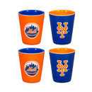 New York Mets 4-Piece Ceramic 2oz. Cup Set