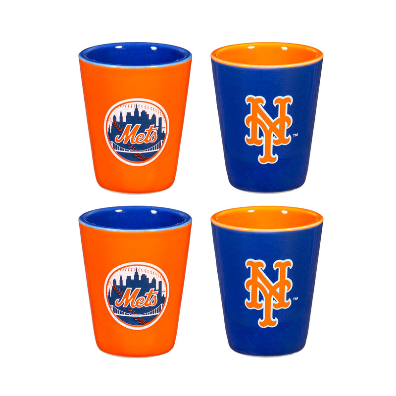 New York Mets 4-Piece Ceramic 2oz. Cup Set