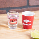 University of Arkansas 4-Piece Ceramic and Glass 2oz. Cup Set