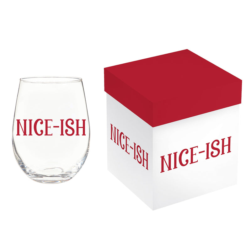 Christmas Vacation Wine Glass Stemless Glass, Nice-Ish, 17oz, Gift Box