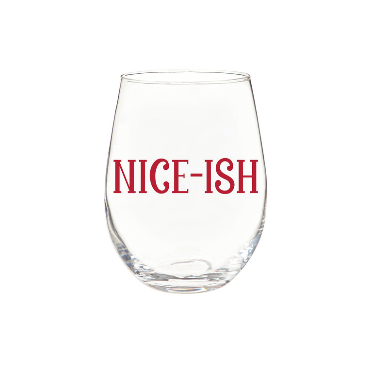 Christmas Vacation Wine Glass Stemless Glass, Nice-Ish, 17oz, Gift Box