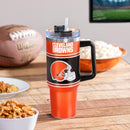 40oz Stainless Steel Canyon Cup w/ Straw, Cleveland Browns