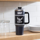40oz Stainless Steel Canyon Cup w/ Straw, US Navy