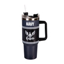 40oz Stainless Steel Canyon Cup w/ Straw, US Navy