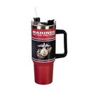 40oz Stainless Steel Canyon Cup w/ Straw, US Marine Corps