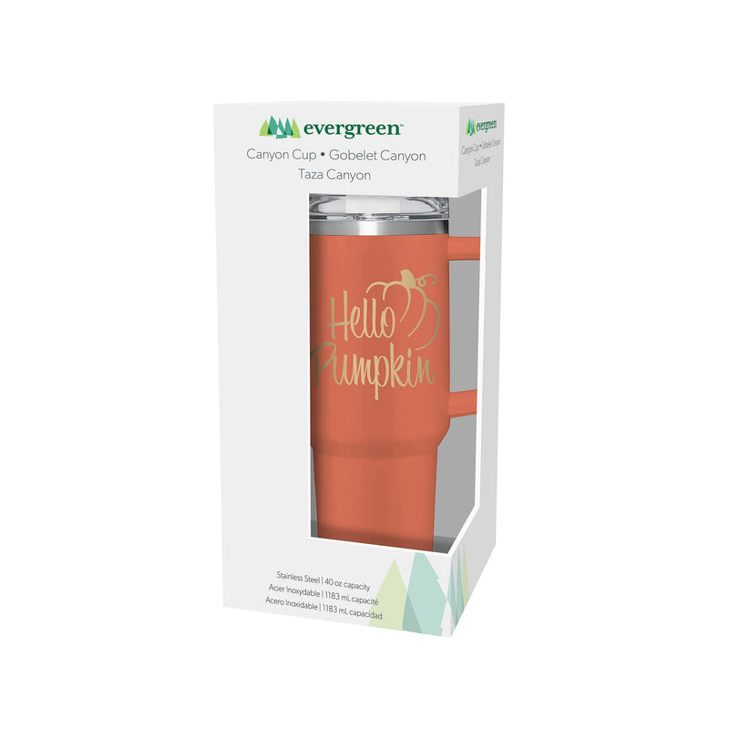 Hello Pumpkin Canyon Cup, Double Wall Stainless Steel w/ Straw, 40oz, Gift Box