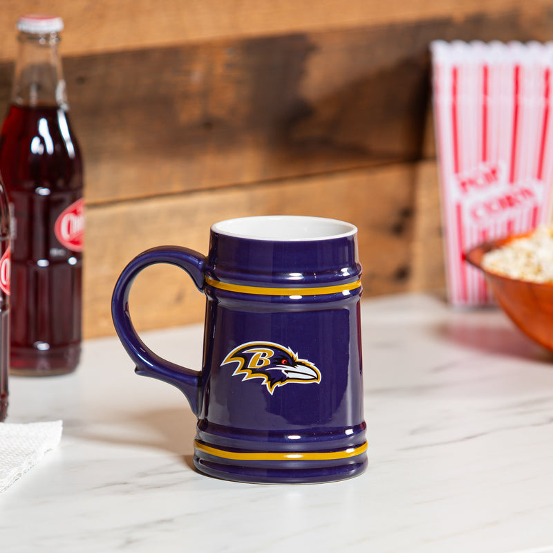Baltimore Ravens Ceramic Stein Cup, 24oz
