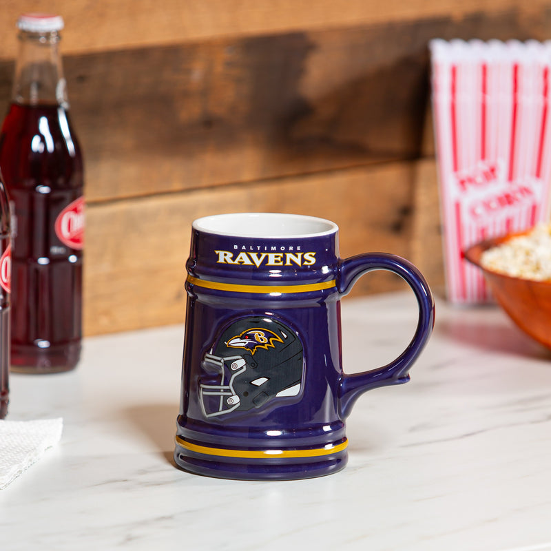 Baltimore Ravens Ceramic Stein Cup, 24oz