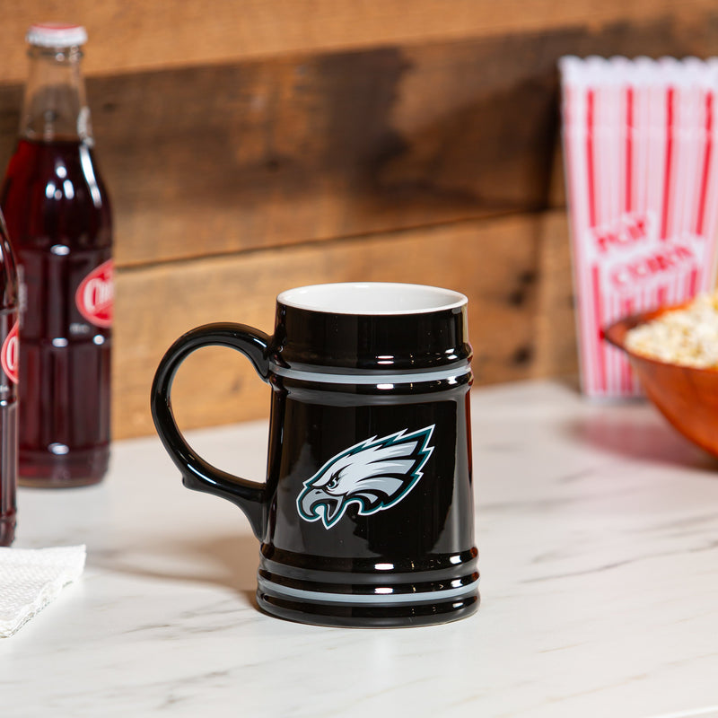 Philadelphia Eagles Ceramic Stein Cup, 24oz