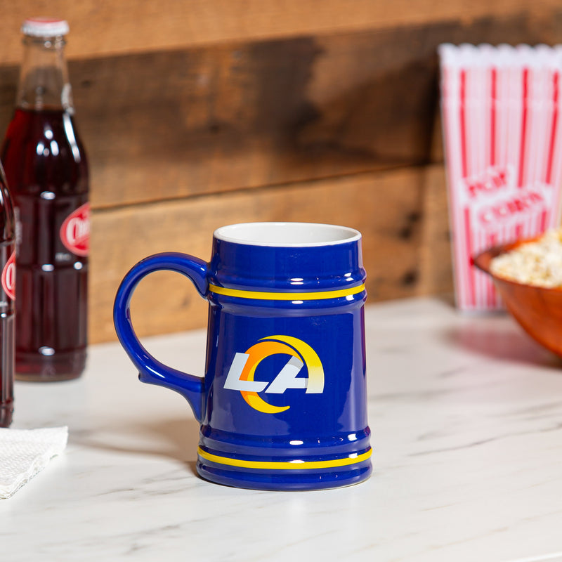 Los Angeles Rams Ceramic Stein Cup, 24oz